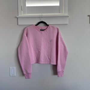 Cropped Boxy Kangol Pink Crew Neck Sweatshirt SZ L